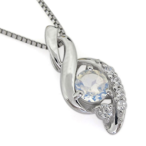 ネックレス ロイヤルブルームーンストーンネックレス K18 一粒