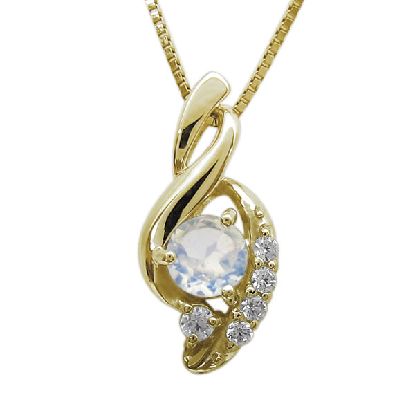 ネックレス ロイヤルブルームーンストーンネックレス K18 一粒