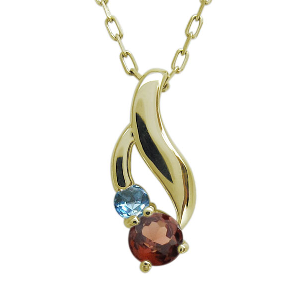 ガーネット ネックレス 18金 シンプル ペンダント 上品