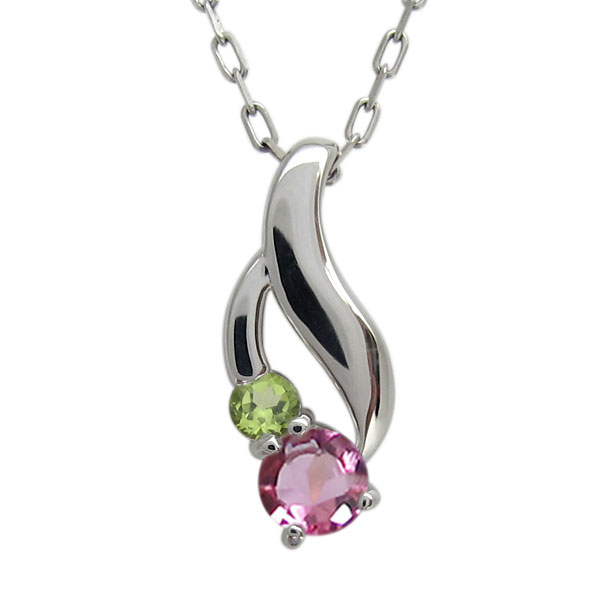 プラチナネックレス シンプル ピンクトルマリンペンダント 上品の通販は