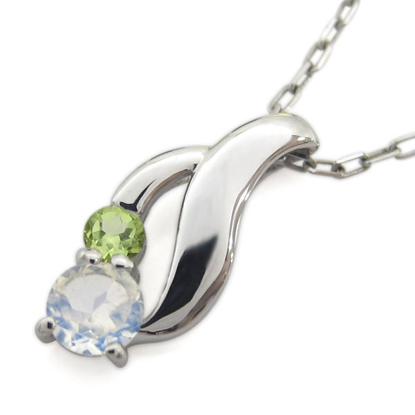 プラチナネックレス シンプル ロイヤルブルームーンストーンペンダント 上品_4