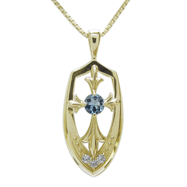 誕生石 クロスペンダント 十字架 ネックレス メンズ 18金 ネックレスの通販は