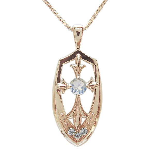 メンズ 十字架ペンダント ロイヤルブルームーンストーンネックレス 18金 ネックレスの通販は 103,600円