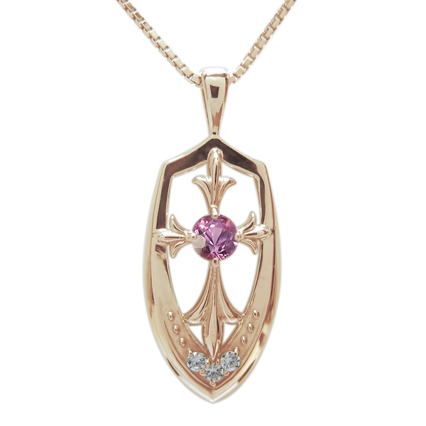 メンズ 十字架ペンダント ピンクサファイアネックレス 18金 ネックレスの通販は 107,700円