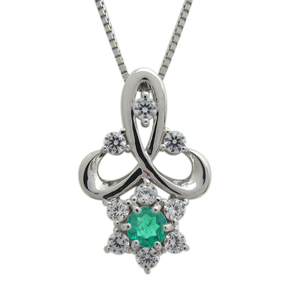 結婚記念日 エメラルド ペンダント メモリアルネックレス プラチナの通販は
