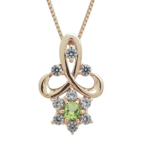 定番の中古商品 メモリアル ペリドット ネックレス 結婚10周年 ペンダント K10 ペリドット