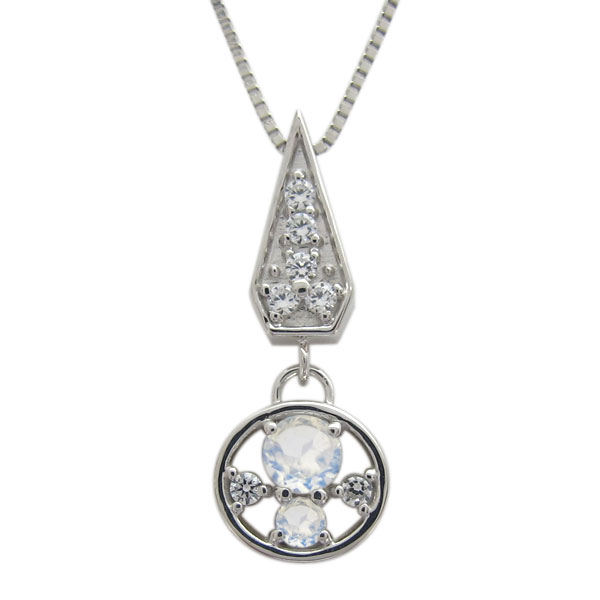 プラチナ サークル レディースネックレス 誕生石 ロイヤルブルームーンストーン