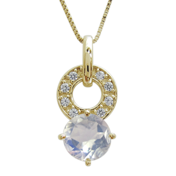 結婚10周年 ペンダント メモリアルネックレス ロイヤルブルームーンストーン K18 87,120円