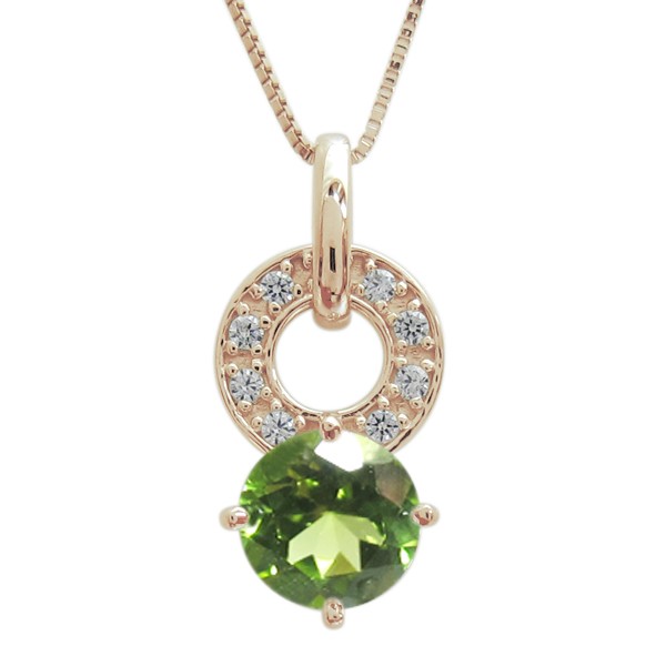 【美品】 ペンダント 結婚10周年 メモリアルネックレス K18 ペリドット ペリドット