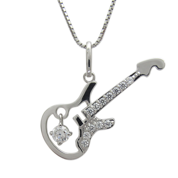 プラチナ ダイヤモンドネックレス ギター メンズ ストラトキャスターの通販は