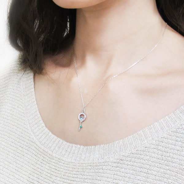 楽天市場】ブルートパーズペンダント 10金 鍵 キーモチーフ
