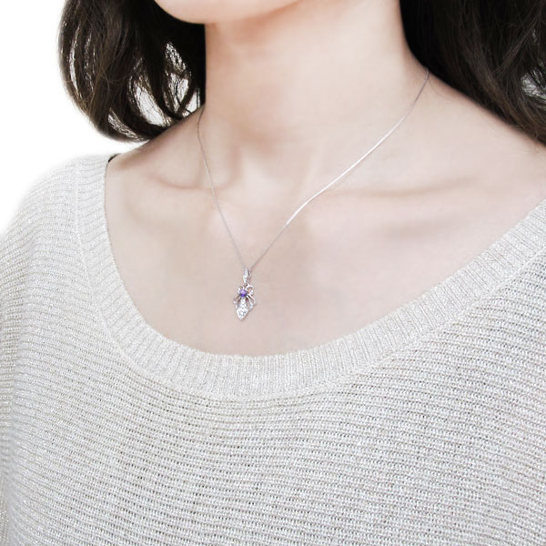 アメジスト ネックレス 10金 レディース エレガント ネックレス