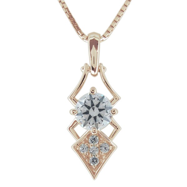 ダイヤモンドネックレス メンズ ペンダント 4月誕生石 18金の通販は