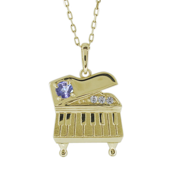 ピアノネックレス 誕生石 レディースペンダント 10金 鍵盤の通販は