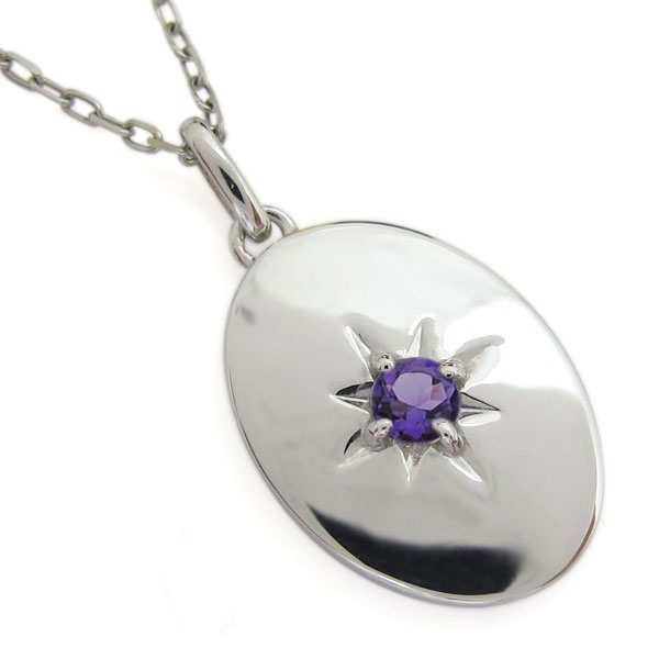 ペア ネックレス 誕生石 メンズ レディース オーバル型 楕円 ペンダント 18金の通販は