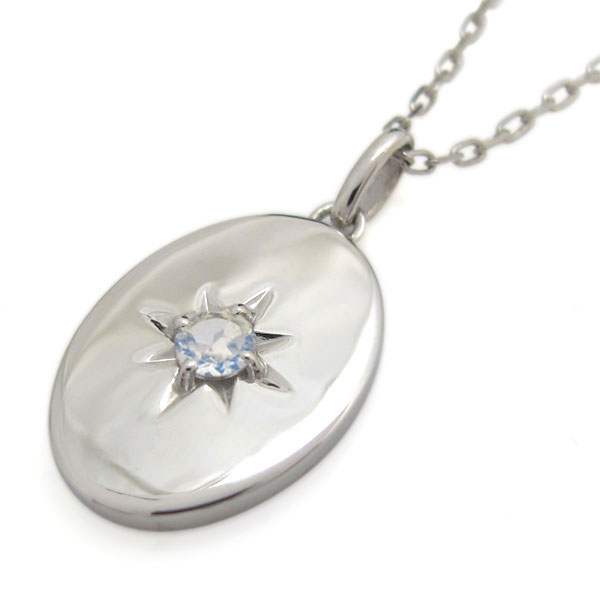 ペア ネックレス 誕生石 メンズ レディース オーバル型 楕円 ペンダント 18金の通販は