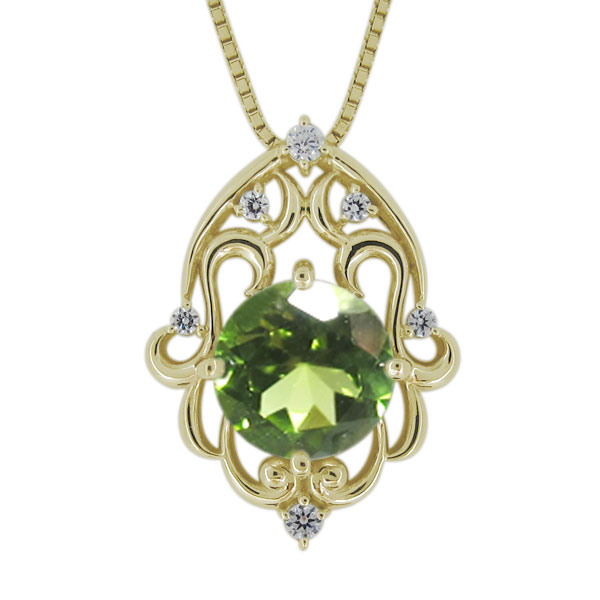 8月誕生石 アラベスクネックレス K10 大粒 レディースの通販は