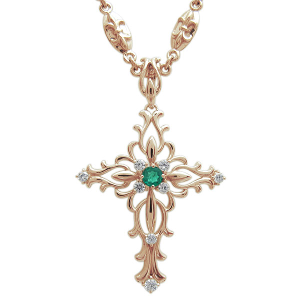 メンズ ネックレス クロス 百合の紋章 人気 ルビー 10金 メンズ ネックレス クロス 百合の紋章 人気 ルビー 10金