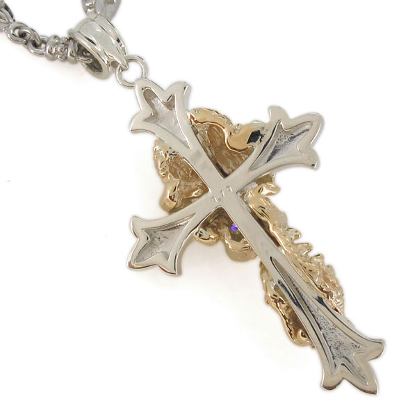 18金 ペンダントトップ メンズ K18 18K ホワイトゴールド クロス ダイヤモンド 十字架 ペンダントヘッド 男性用 メンズペンダントトップ ネックレスヘッド