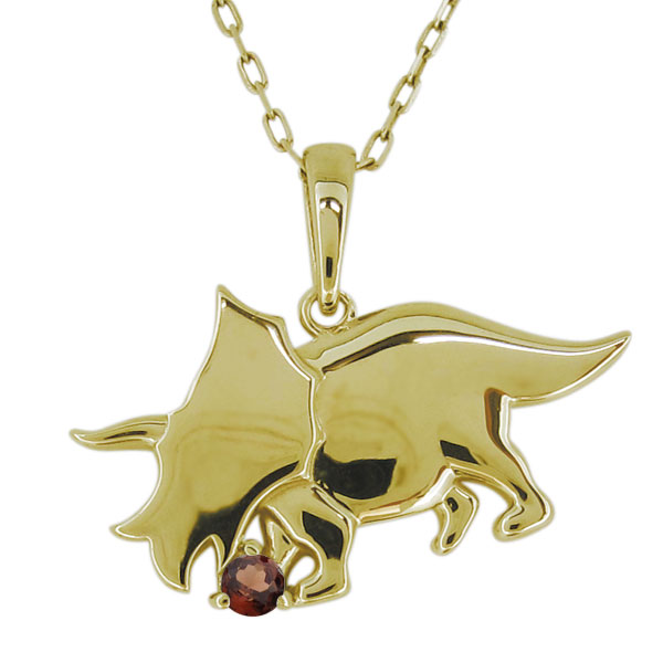 レディース・ネックレス・ガーネット・1月誕生石・恐竜・ペンダント・10金の通販は