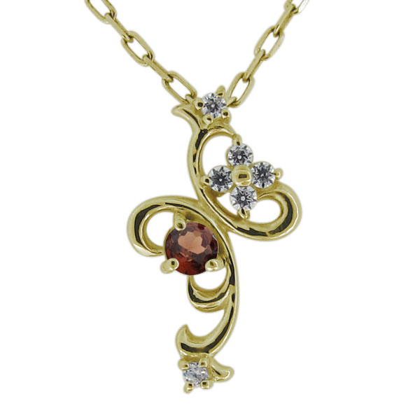 ネックレス・ガーネット・シルバーアクセサリー・唐草・クロス・モチーフ_6
