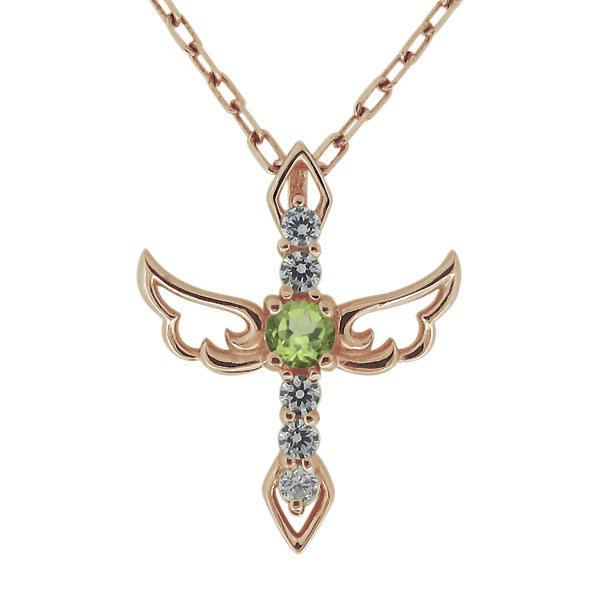 ネックレス・レディース・クロス・18金・ペリドット・20代・30代・40代・彼女・妻・プレゼント