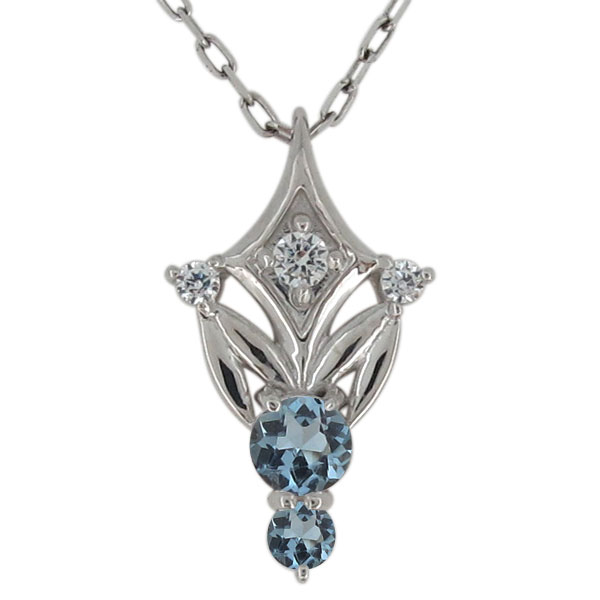 アクアマリンサンタマリア・ネックレス・プラチナ・レディースペンダント・3月誕生石の通販は 32,955円