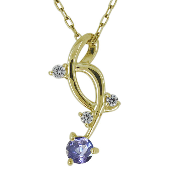 レディース・ネックレス・シンプル・20代・30代・40代・プレゼント・彼女・妻・タンザナイト・10金