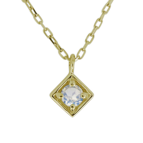 ネックレス レディース シンプル ロイヤルブルームーンストーン 一粒 ペンダント 10金 華奢の通販は 14,400円