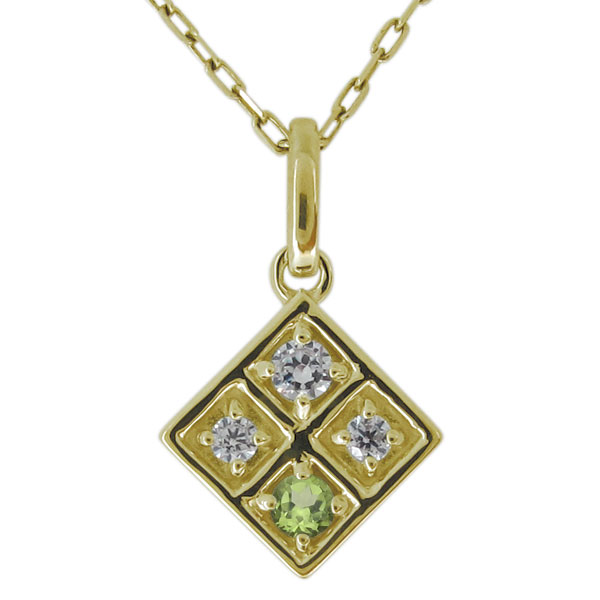 18金ダイヤモンドスクエアペンダントトップ