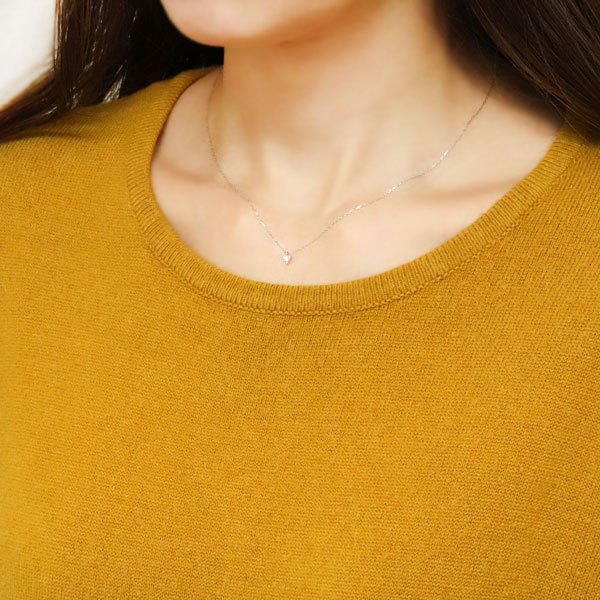 トライアングル 三角 ネックレス K18 ペンダント 華奢_1