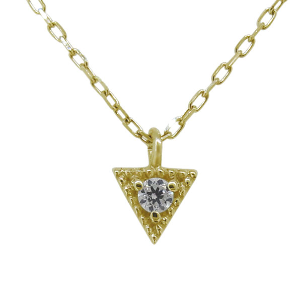 ダイヤモンド ネックレス レディース K10 トライアングル