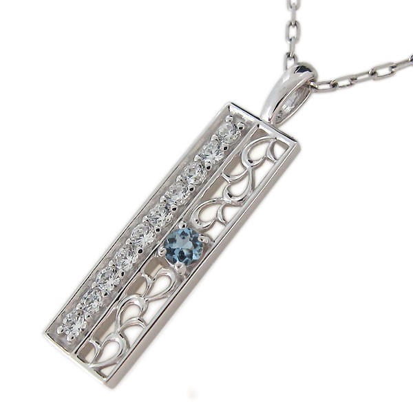 休日限定 ネックレス メンズ プレート 18金 18k アクアマリンサンタマリア その他