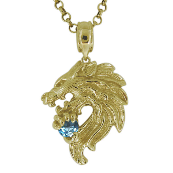 ウルフ ネックレス オオカミ メンズ 18金 誕生石 選べる ペンダントの通販は