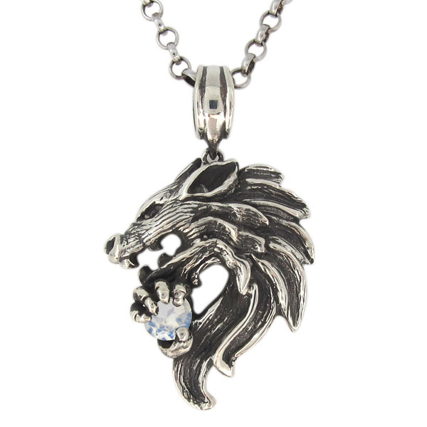 メンズネックレス 狼 ウルフ シルバー ペンダント ロイヤルブルームーンストーン 天然石の通販は 10,080円