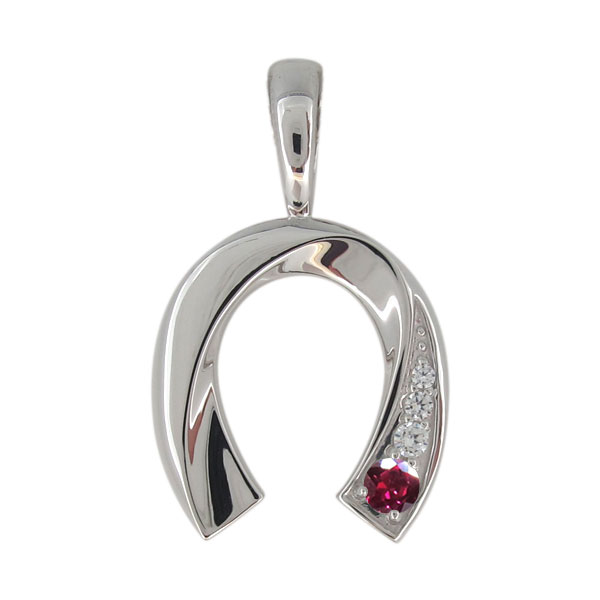 ペンダントヘッド 馬蹄 シルバー メンズ ルビー ホースシュー 喜平