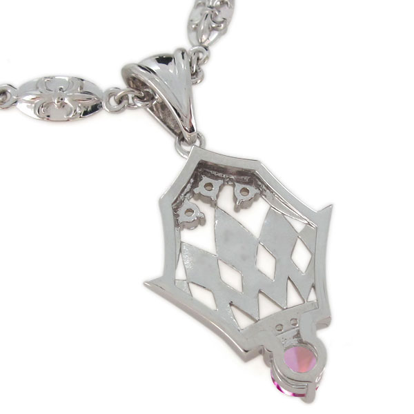 プラチナ ネックレス トップ メンズ 百合の紋章 ピンクトルマリン 喜平用 プラチナ ネックレス トップ メンズ 百合の紋章 ピンクトルマリン 喜平