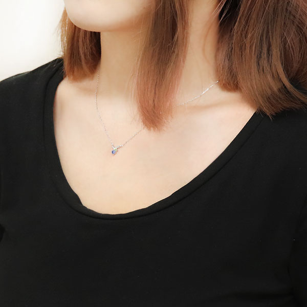 リーフ ネックレス プラチナ タンザナイト レディースペンダント 葉っぱ_1