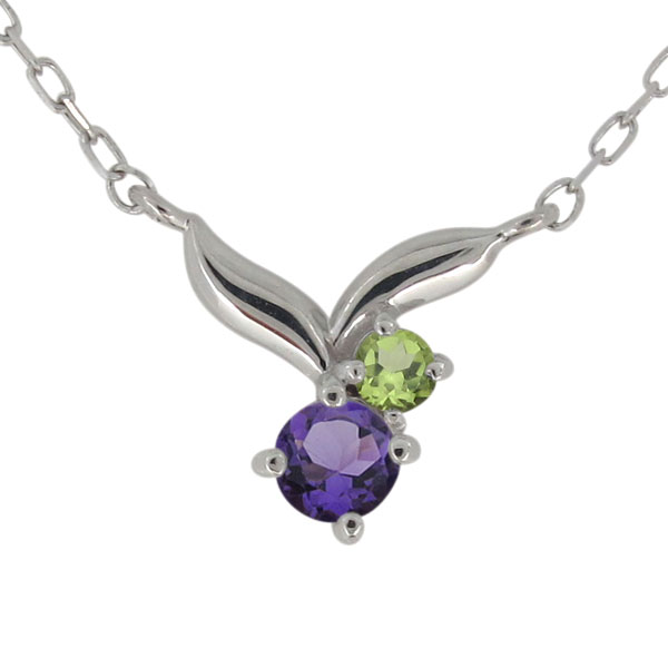 リーフ ネックレス プラチナ アメジスト レディースペンダント 葉っぱの通販は