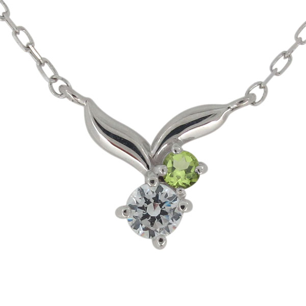 レディース ネックレス リーフ 葉っぱ 選べる誕生石 10金 ペンダント