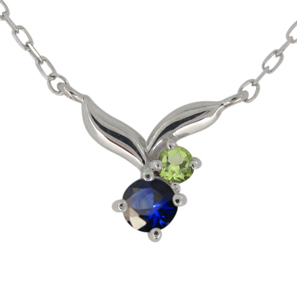 K18サファイア リーフペンダント K18サファイア リーフペンダント