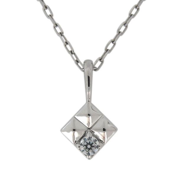 スタッズ ネックレス レディース 天然石 シルバー キュービックジルコニア ペンダントの通販は 6,783円