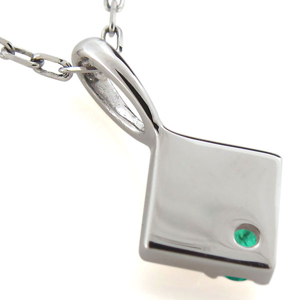 エメラルド ネックレス 一粒 レディース 10金 ペンダント スタッズ ピラミッドの通販は