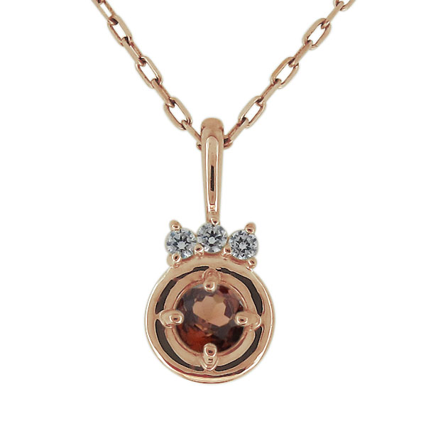 18金 ネックレス レディース ガーネット 1月誕生石 ペンダント シンプルの通販は