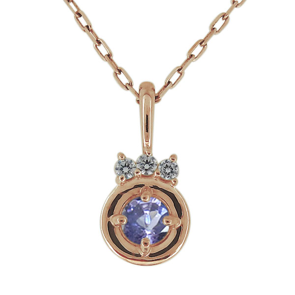 18金 ネックレス レディース タンザナイト 12月誕生石 ペンダント シンプルの通販は 51,700円