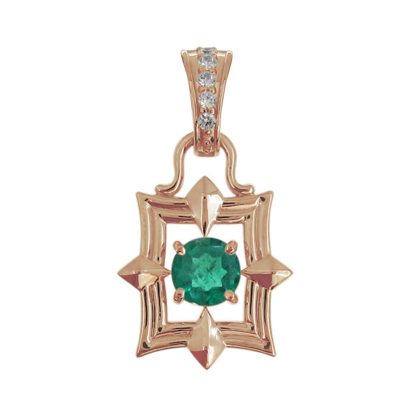 シルバー ネックレス トップのみ 天然石 エメラルド 喜平