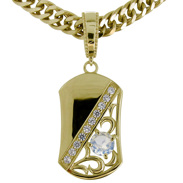 ネックレス 喜平 メンズ ゴールド ロイヤルブルームーンストーン ペンダント 10金 K10 メンズ ネックレス 金 18k 喜平 クロス ペンダント ロイヤルブルー