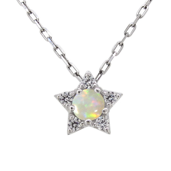 スター ネックレス シンプル オパール 星 プラチナ ペンダント レディース ギフト プレゼントの通販は