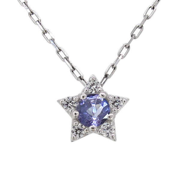 スター ネックレス シンプル タンザナイト 星 プラチナ ペンダント レディース ギフト プレゼント