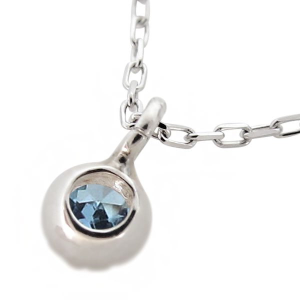 アクアマリンサンタマリア ネックレス 一粒 スキンジュエリー プラチナ シンプル 華奢 ペンダント クリスマス ポイント消化 本日発売！Winter限定新作希少なサンタマリア アクアマリン